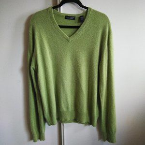 Grant Thomas Cashmere Green V-Neck Sweater